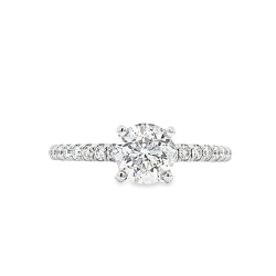 14K White Gold Diamond Center Engagement Ring.