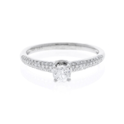 14K White Gold Diamond Engagement Ring