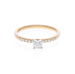 14K Yellow Gold Diamond Engagement Ring