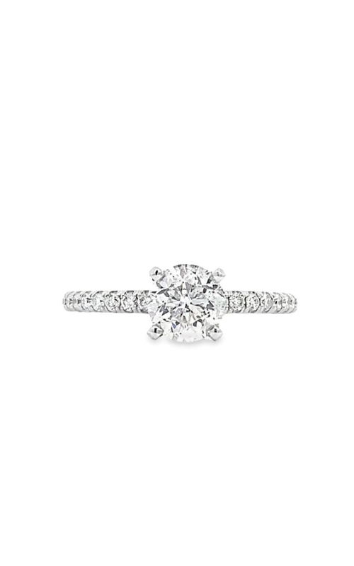 14K White Gold Diamond Center Engagement Ring.