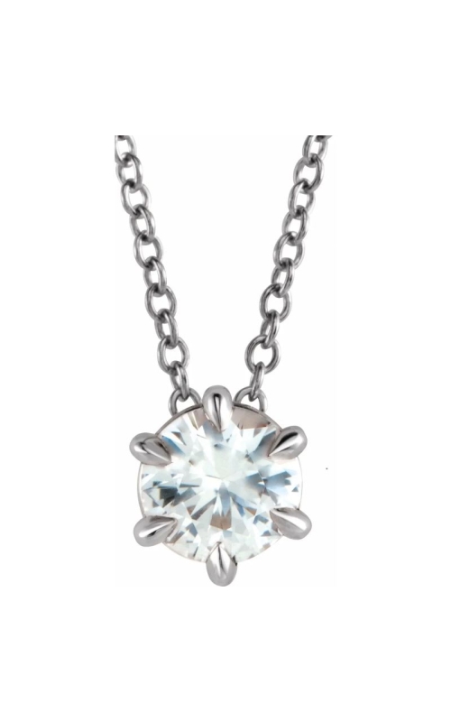 14k White Gold Basket Round Diamond Necklace