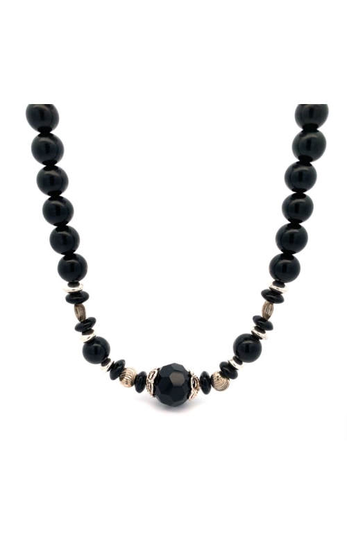 Black Onyx and Silver Bead Necklace