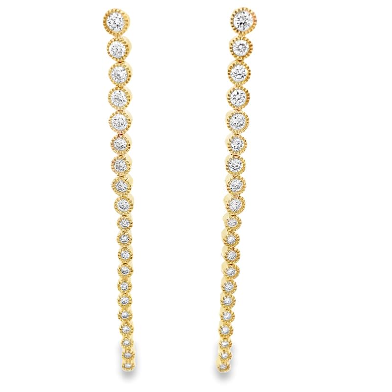 14k Yellow Gold 1.00cttw Graduated Diamond Dangle Earrings 14k Yellow Gold 1.00cttw Graduated Diamond Dangle Earrings