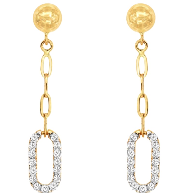 14k Yellow Gold Diamond Dangle Earrings 14k Yellow Gold Diamond Dangle Earrings