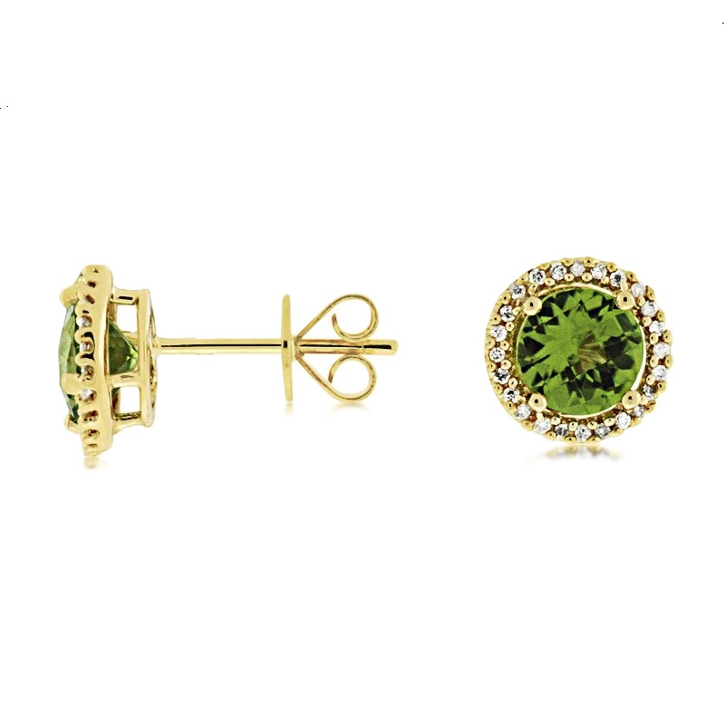 Peridot & Diamond Earrings