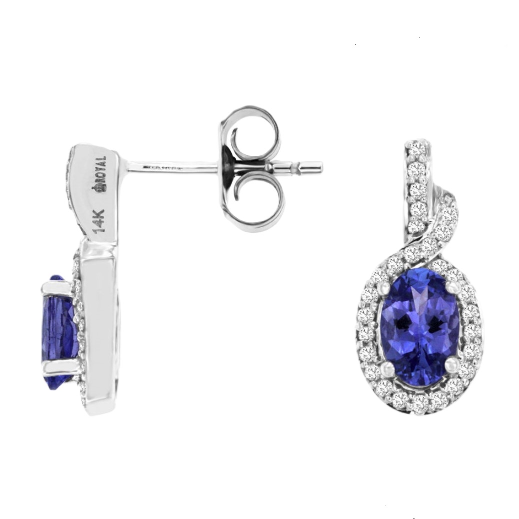 14k White Gold Tanzanite & Diamond Earrings 14k White Gold Tanzanite & Diamond Earrings