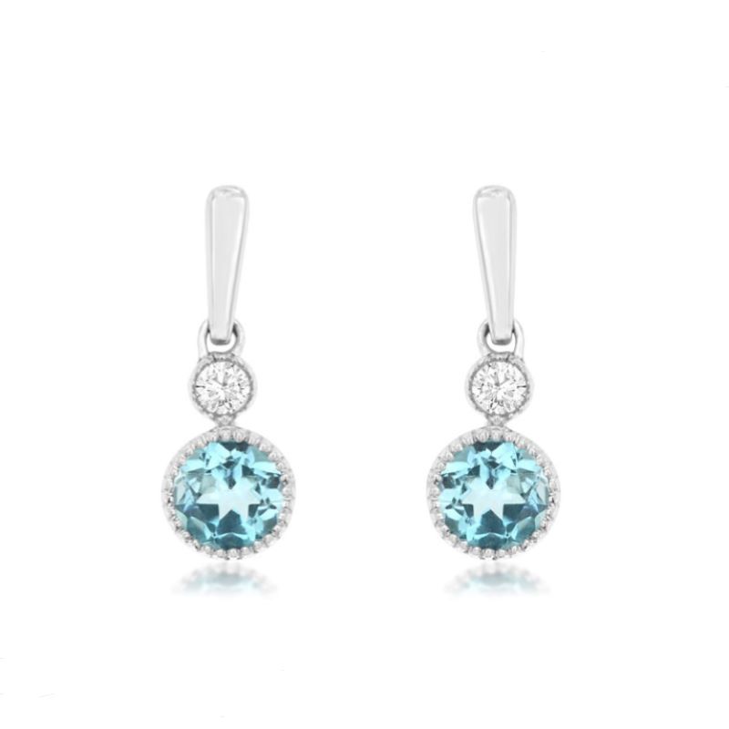 Blue Topaz and Diamond Earrings Blue Topaz and Diamond Earrings