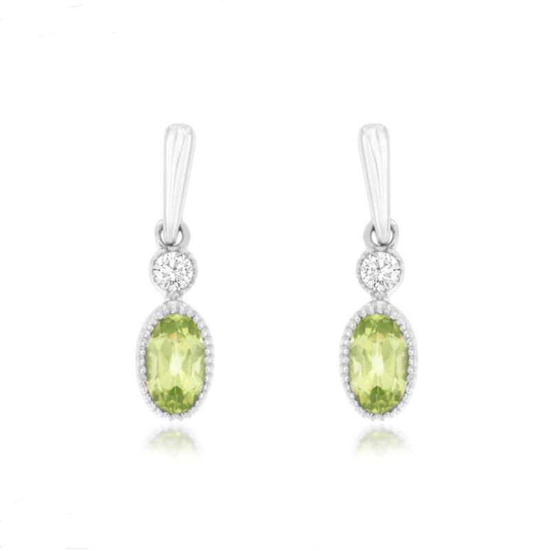 Peridot and Diamond Earrings Peridot and Diamond Earrings