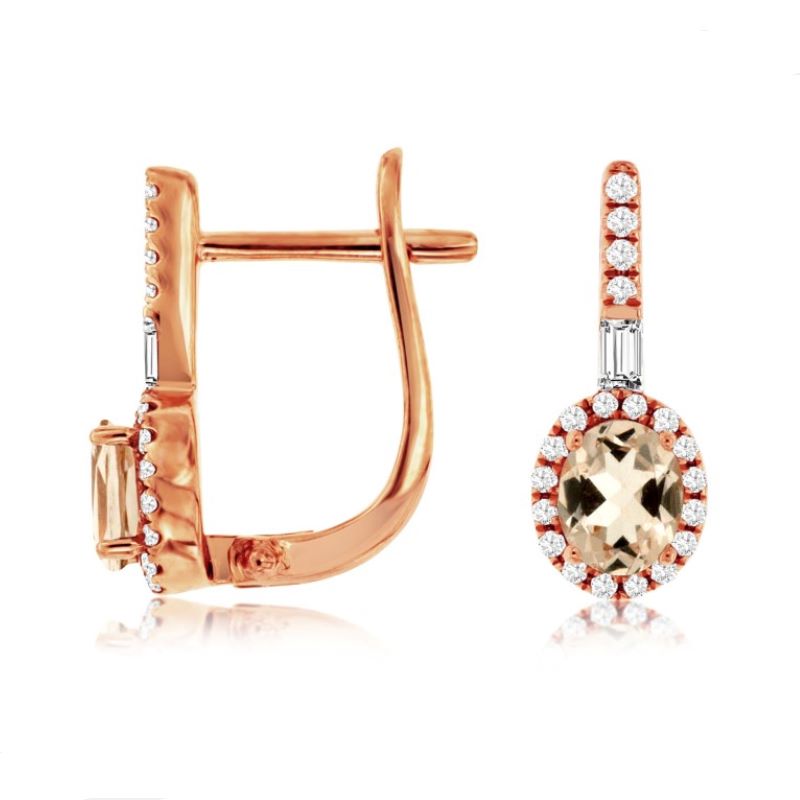 14k Rose Gold Morganite & Diamond Earrings 14k Rose Gold Morganite & Diamond Earrings
