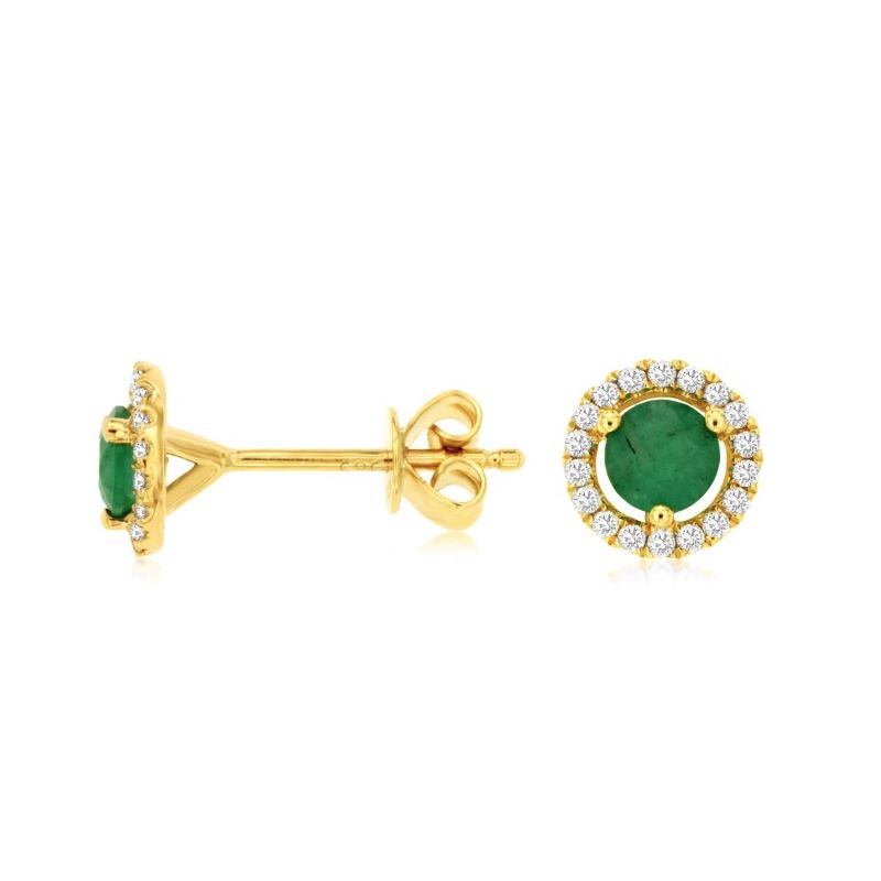 Emerald and Diamond Halo Earrings Emerald and Diamond Halo Earrings