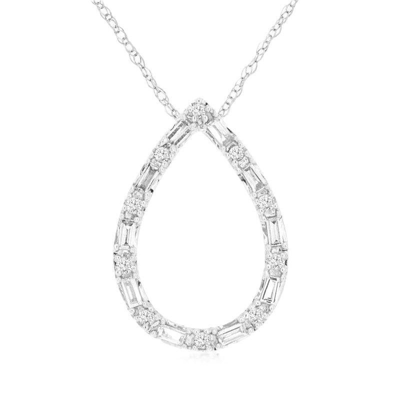 Round & Baguette Diamond Pendant Round & Baguette Diamond Pendant