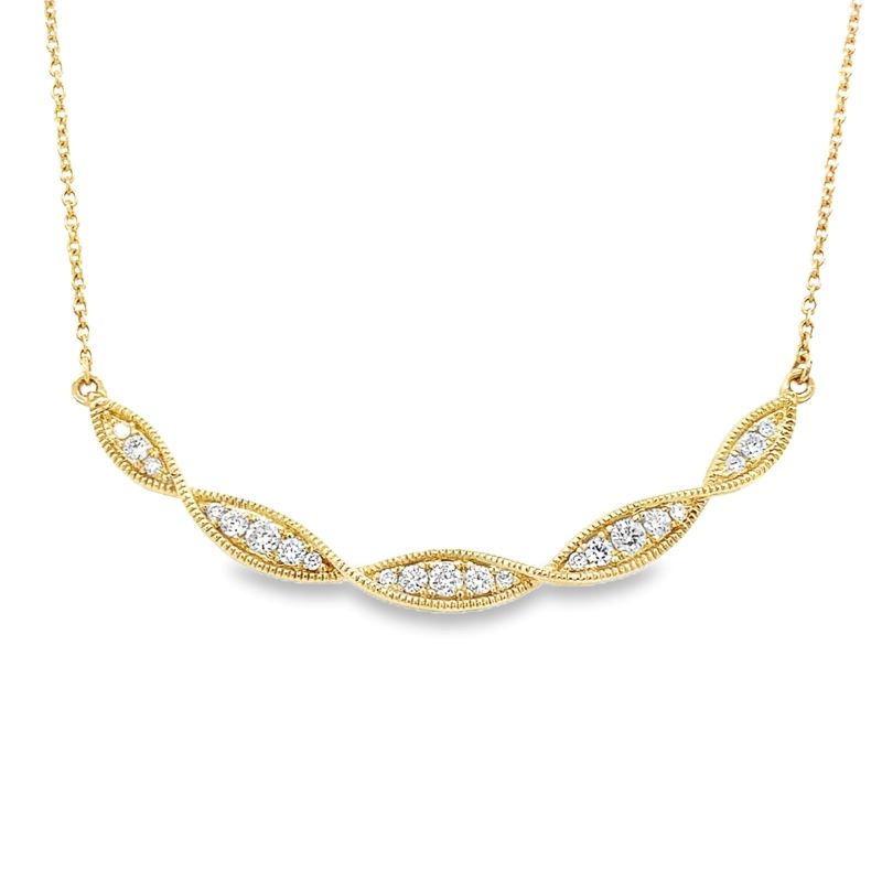 14k Yellow Gold Curved Diamond Necklace 14k Yellow Gold Curved Diamond Necklace