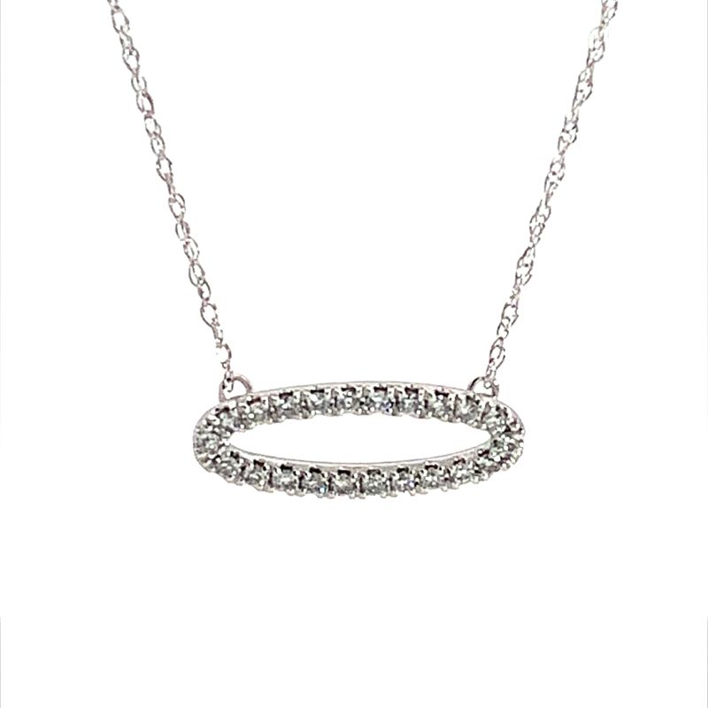 Diamond Horizontal Oval Necklace Diamond Horizontal Oval Necklace