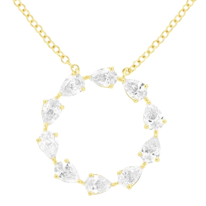 14k Yellow Gold Diamond Circle Necklace 14k Yellow Gold Diamond Circle Necklace