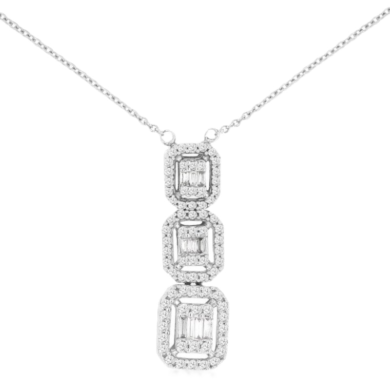 14k White Gold Diamond Cluster Necklace 14k White Gold Diamond Cluster Necklace