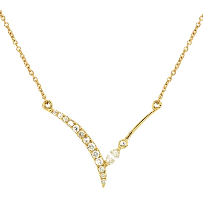 14k Yellow Gold Diamond "V" Necklace 14k Yellow Gold Diamond "V" Necklace