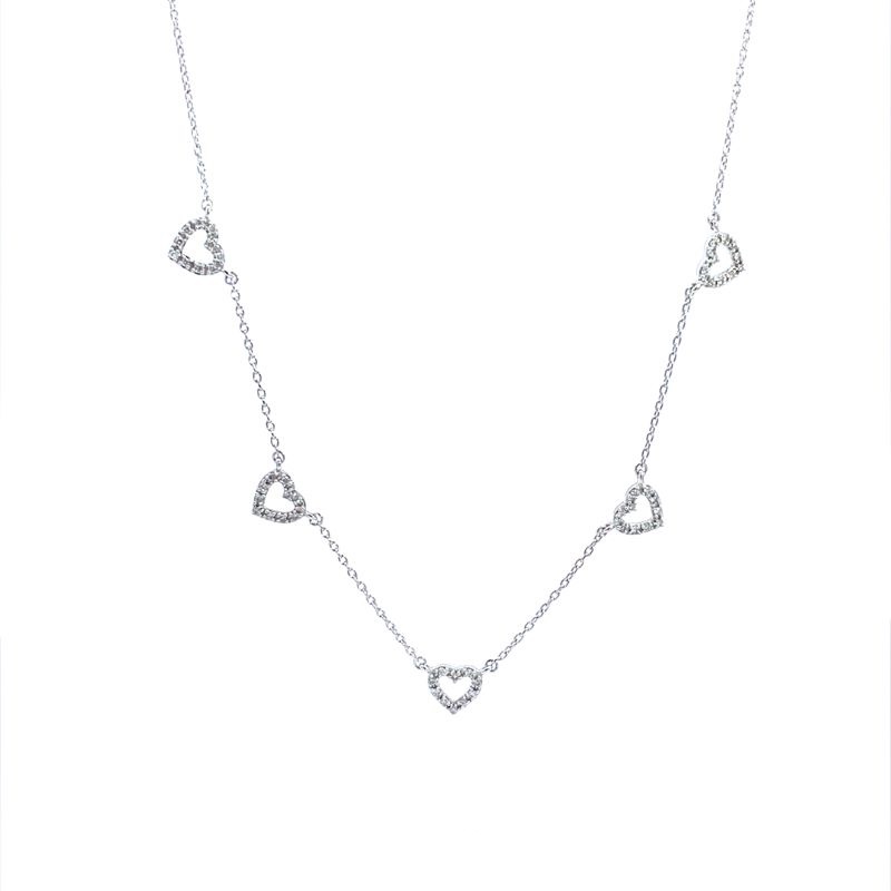 14k White Gold Diamond Heart Necklace 14k White Gold Diamond Heart Necklace