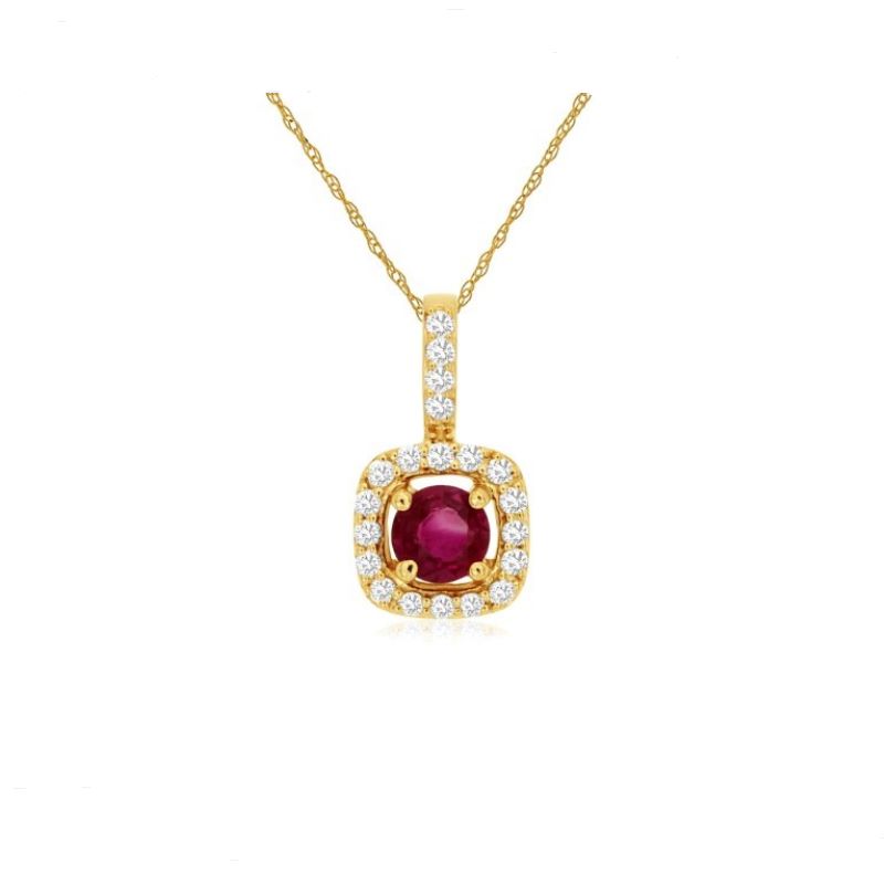 14k Yellow Gold Ruby & Diamond Pendant 14k Yellow Gold Ruby & Diamond Pendant