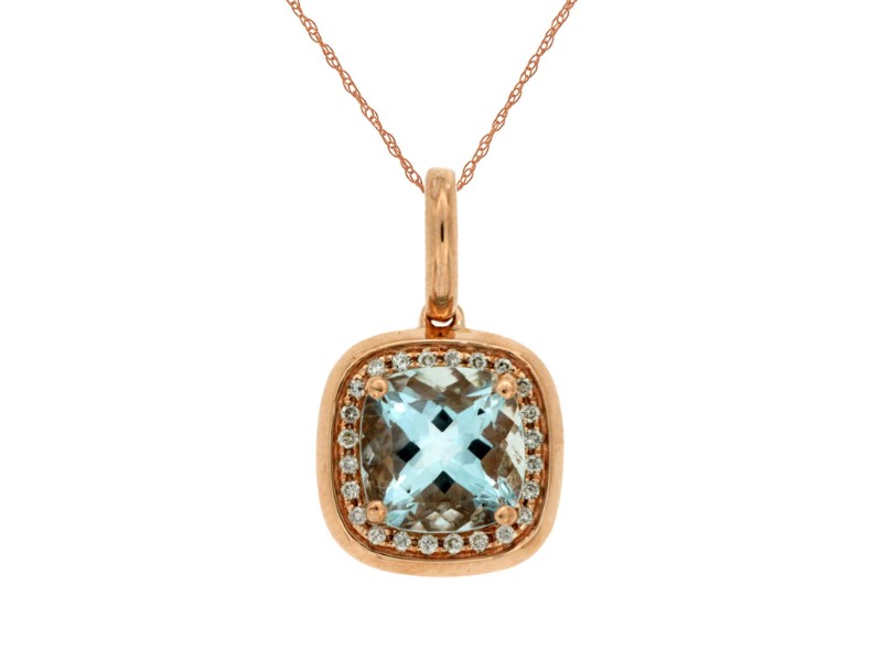 Aqua and Diamond Necklace Aqua and Diamond Necklace