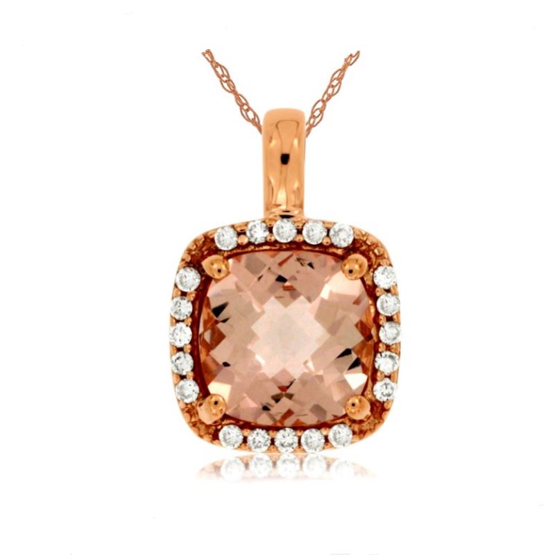 Morganite & Diamond Pendant Morganite & Diamond Pendant