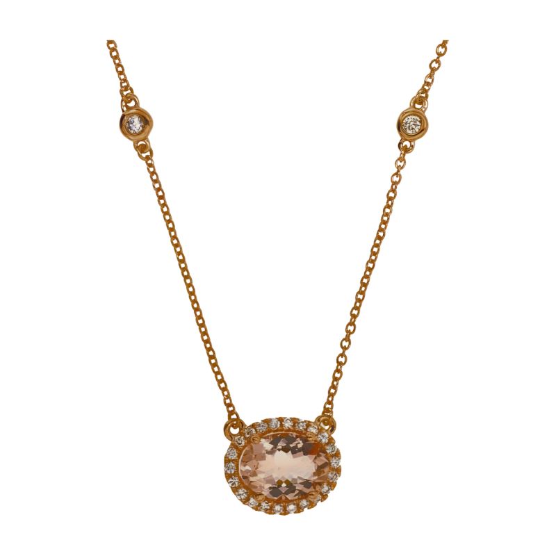 Morgnaite and Diamond Necklace Morgnaite and Diamond Necklace