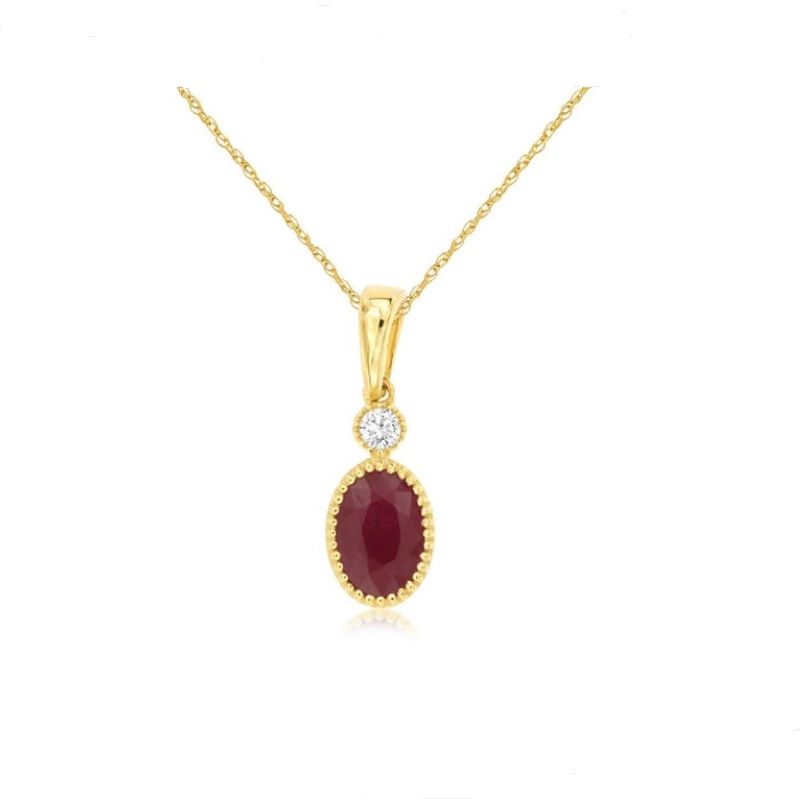 14k Yellow Gold Ruby and Diamond Pendant 14k Yellow Gold Ruby and Diamond Pendant
