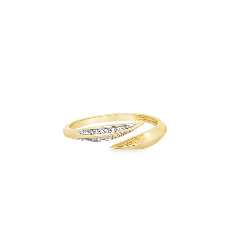 14k Yellow Gold Diamond Bypass Ring 14k Yellow Gold Diamond Bypass Ring