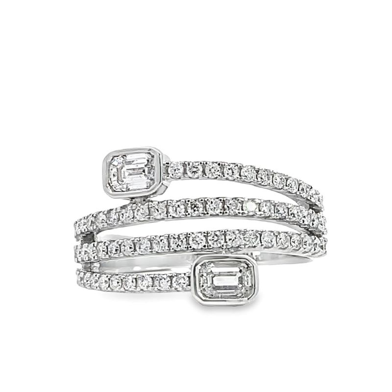 14k White Gold Diamond 4 Row Swirl Ring 14k White Gold Diamond 4 Row Swirl Ring