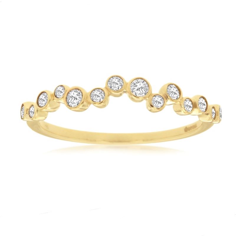 14k Yellow Gold .26cttw Round Diamond Bezel Set Off Balance Ring 14k Yellow Gold .26cttw Round Diamond Bezel Set Off Balance Ring