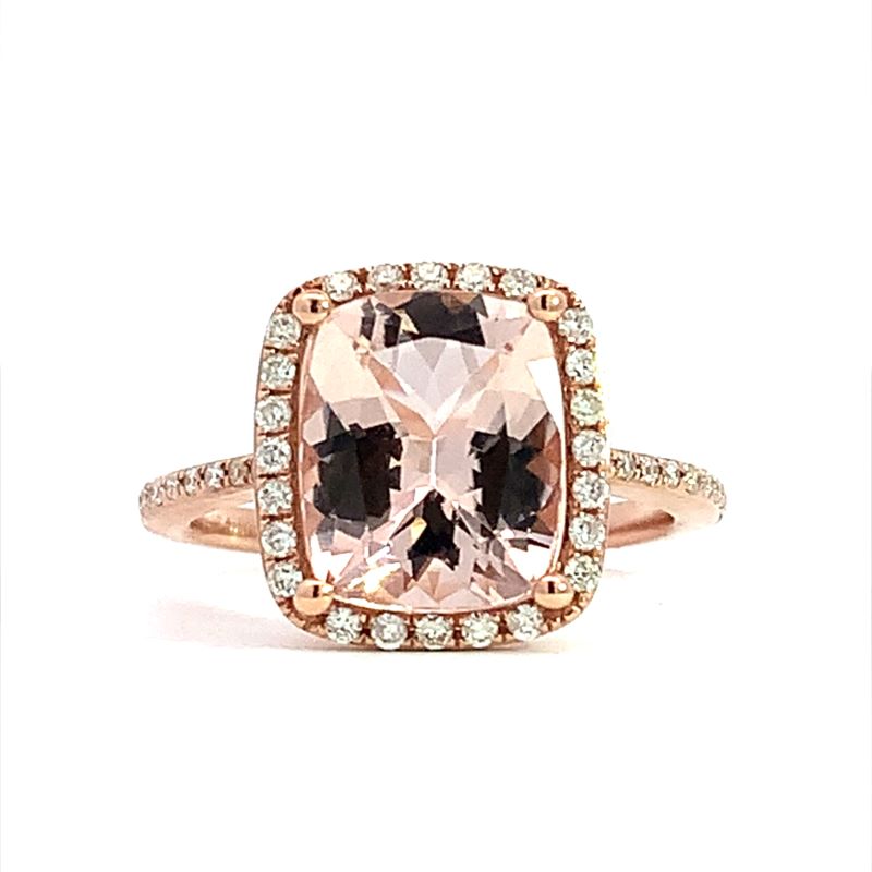 14k Rose Gold Morganite & Diamond Ring 14k Rose Gold Morganite & Diamond Ring