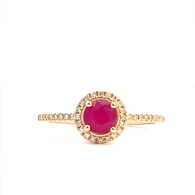 14k Yellow Gold Ruby & Diamond Ring 14k Yellow Gold Ruby & Diamond Ring
