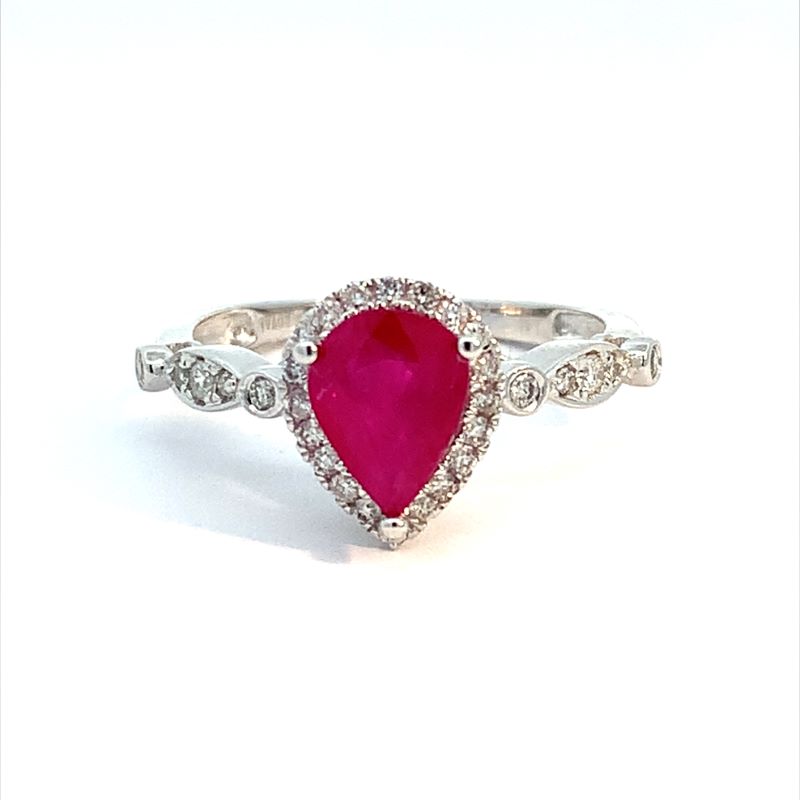 14k White Gold Ruby & Diamond Ring 14k White Gold Ruby & Diamond Ring