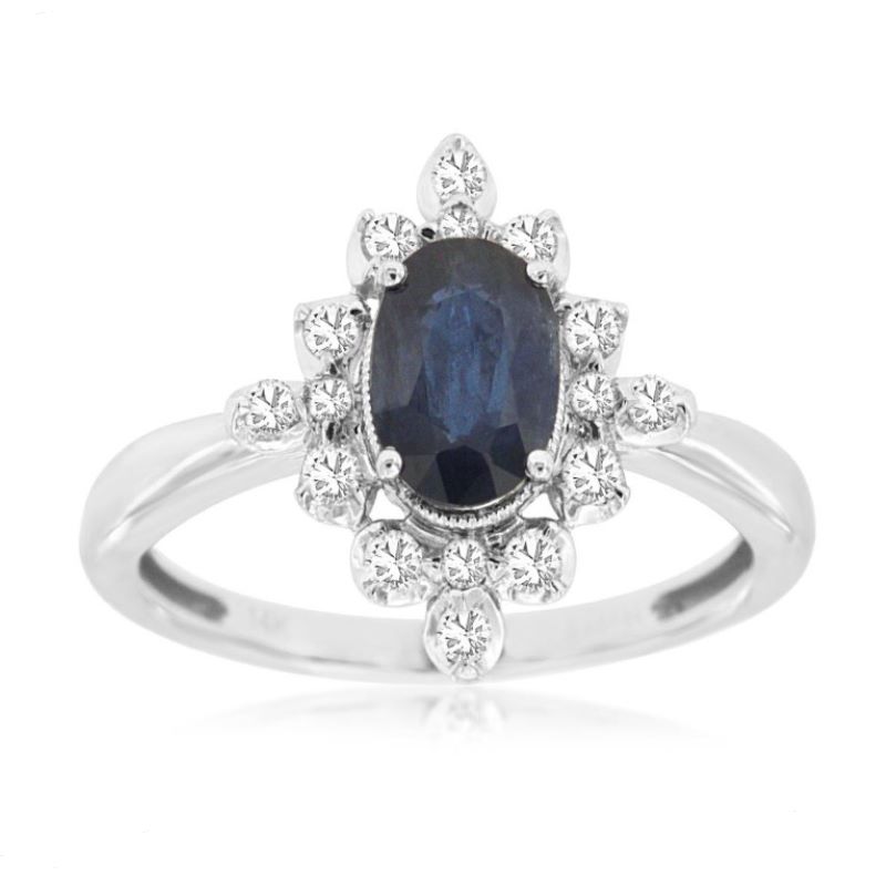 14k White Gold Sapphire & Diamond Ring 14k White Gold Sapphire & Diamond Ring