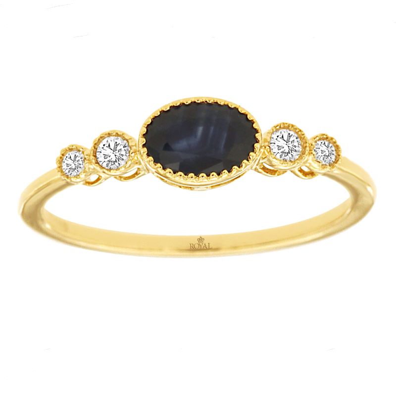 14k Yellow Gold Sapphire & Diamond Ring 14k Yellow Gold Sapphire & Diamond Ring