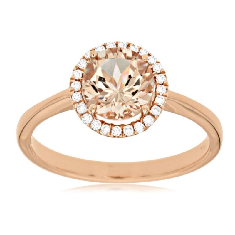 14k Rose Gold Morganite & Diamond Solitaire Ring 14k Rose Gold Morganite & Diamond Solitaire Ring