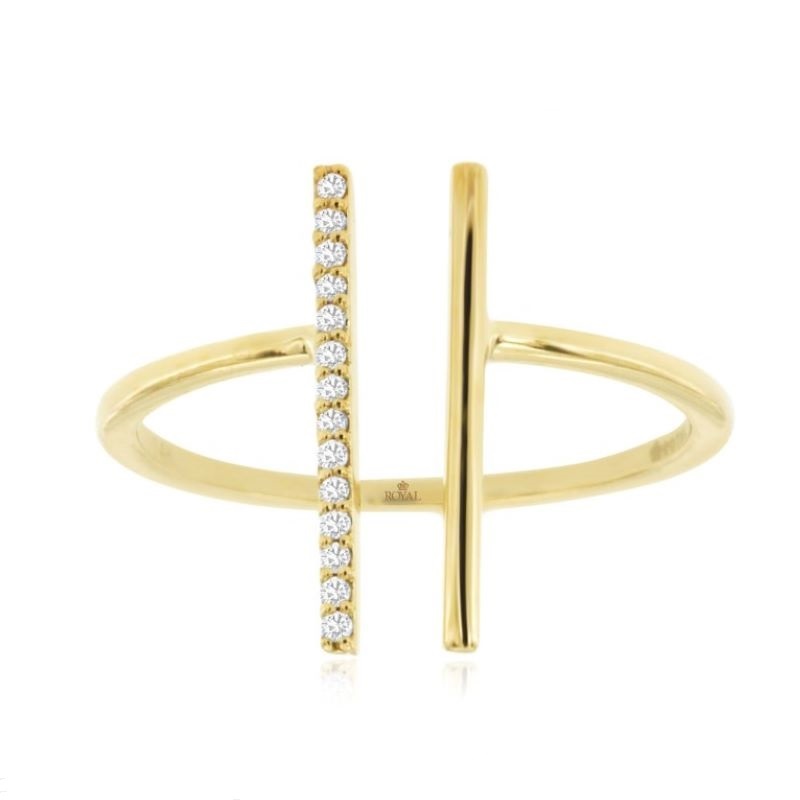 Double Vertical Open Parallel Line Ring Double Vertical Open Parallel Line Ring