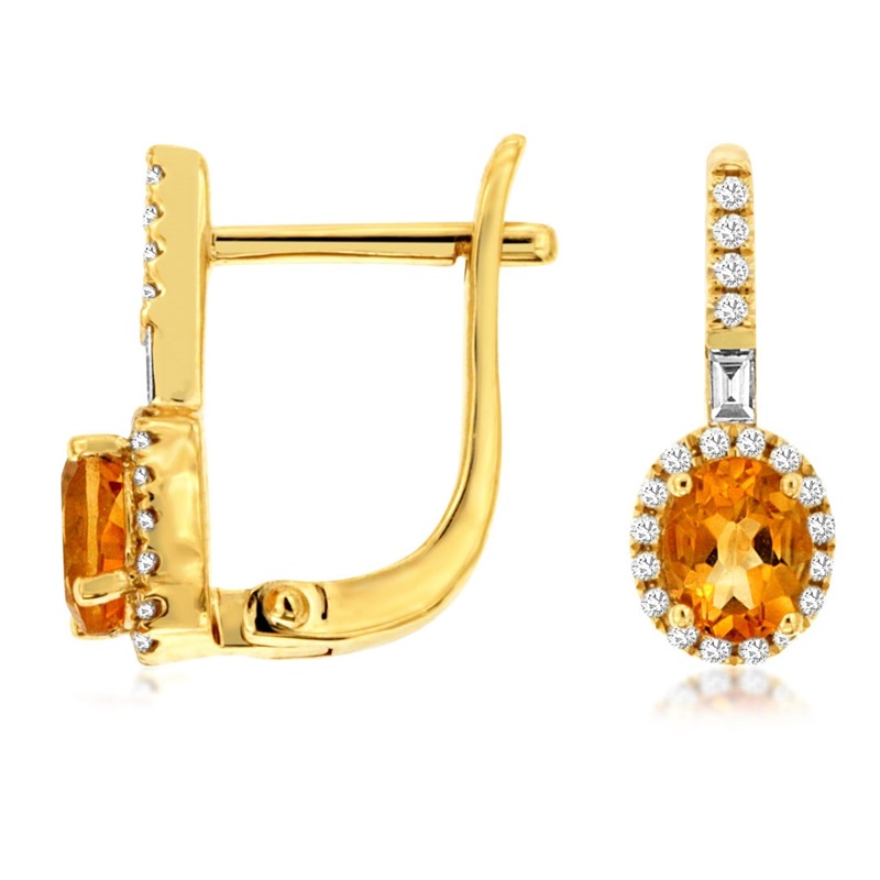 Citrine and Diamond Earrings Citrine and Diamond Earrings
