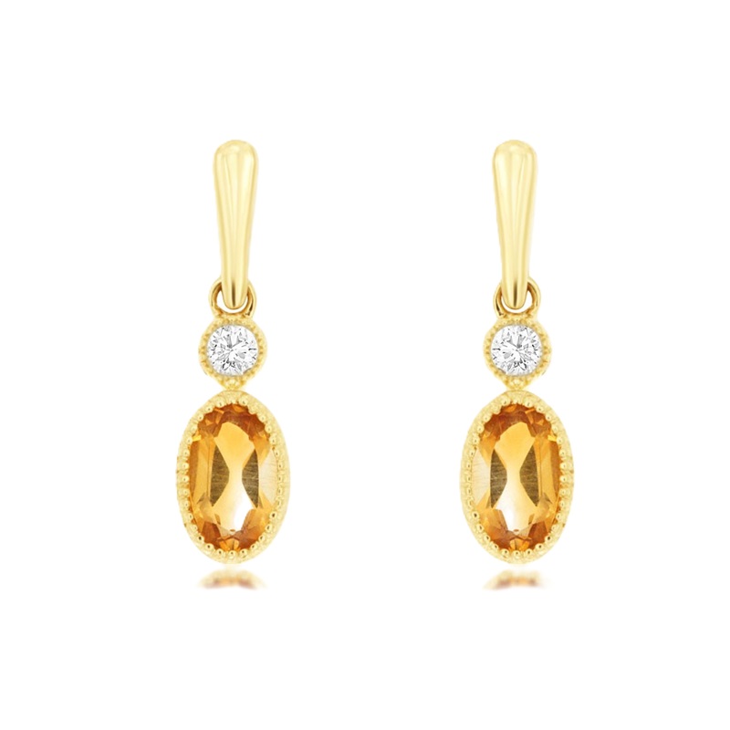 Citrine and Diamond Earrings