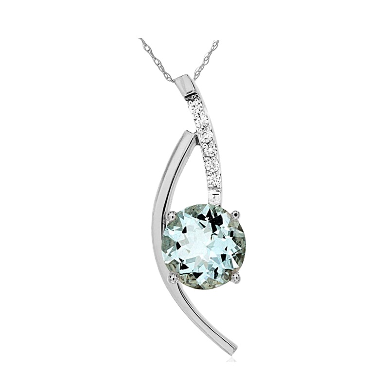 Aqua and Diamond Pendant Aqua and Diamond Pendant