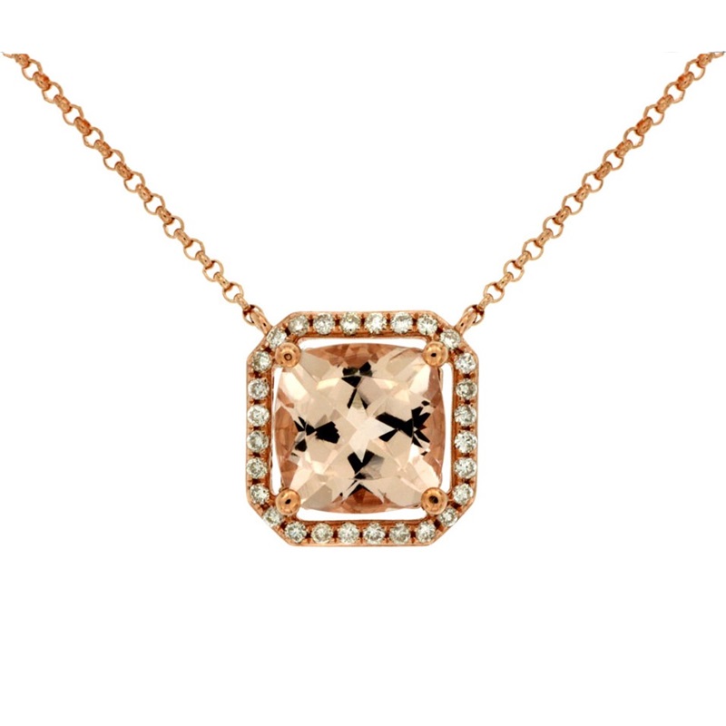 Morganite and Diamond Necklace Morganite and Diamond Necklace