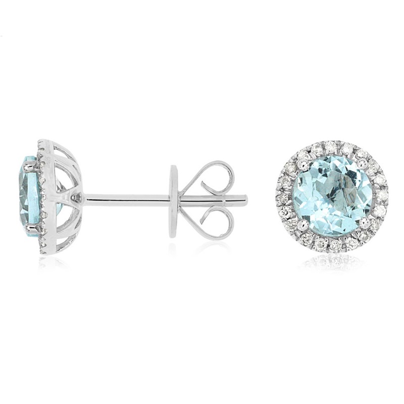 Blue Topaz and Diamond Earrings Blue Topaz and Diamond Earrings
