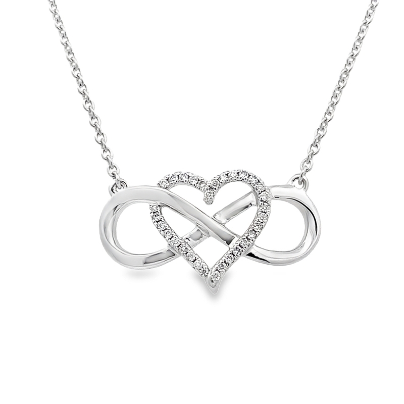 14k White Gold Diamond Heart/Infinity Necklace 14k White Gold Diamond Heart/Infinity Necklace