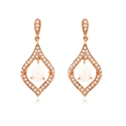 Opal & Diamond Dangle Earrings thumbnail 1