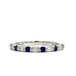 Sapphire & Diamond Alternating Ring thumbnail 1