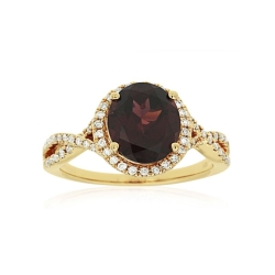 Garnet and Diamond Ring thumbnail 1