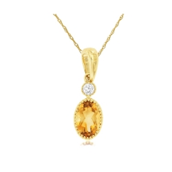 Citrine and Diamond Pendant thumbnail 1