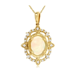 Opal and Diamond Pendant thumbnail 1