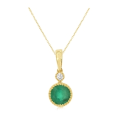 Emerald and Diamond Pendant thumbnail 1