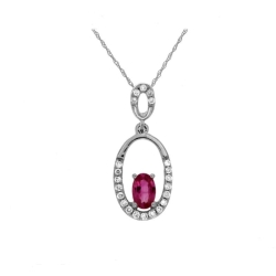 Ruby & Diamond Pendant w/chain