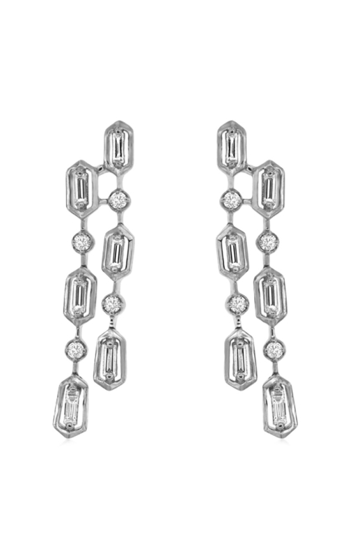 Round & Baguette Diamond Dangle Earrings